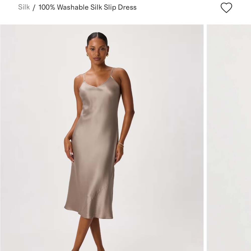 Quince Silk Slip Dress in Taupe